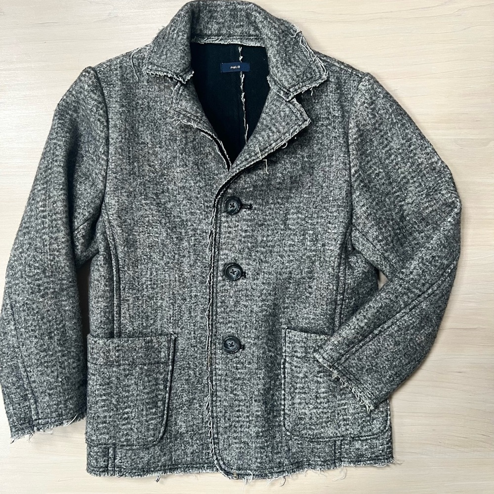 Kids grey melange wool jacket from Makie Clothier in NYC, size 4 years